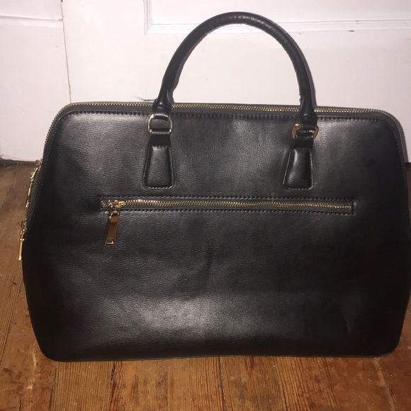 Lily & ivy black tote purse with gold zipper - Picture 3 of 5